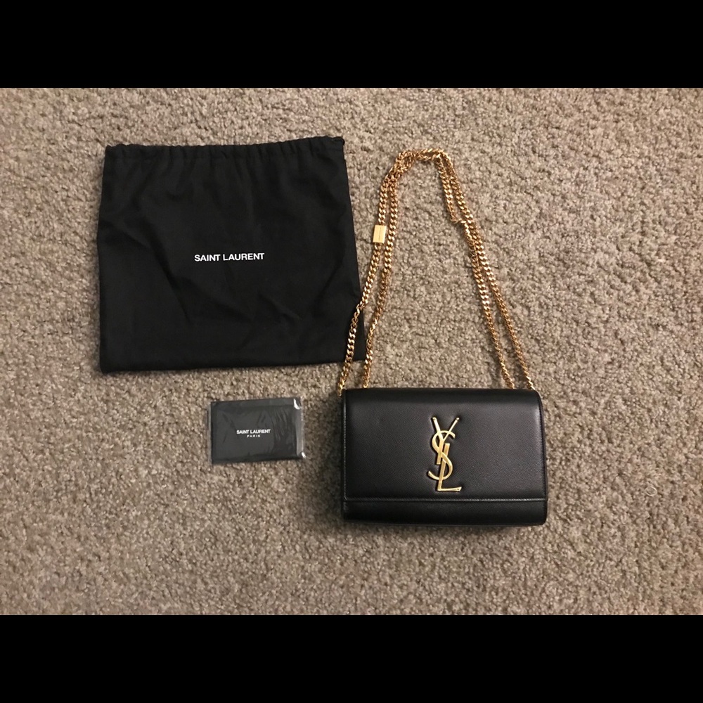 YSL Kate small in grain de poudre embossed leather